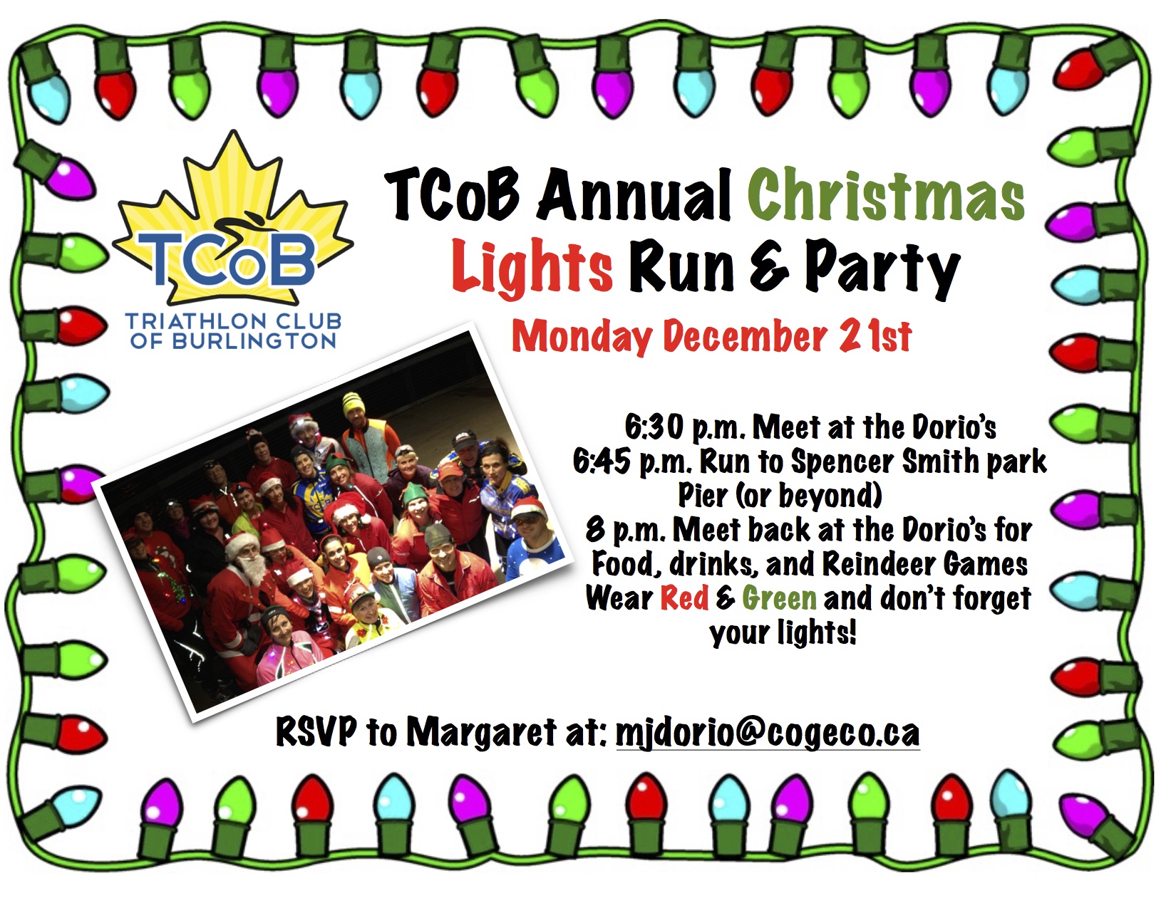 Read more about the article TCoB Annual Christmas Lights Run & Party Monday December 21st